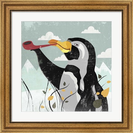 Framed Penguin Stroll Print