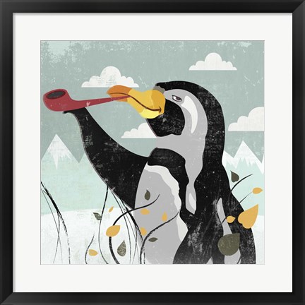Framed Penguin Stroll Print