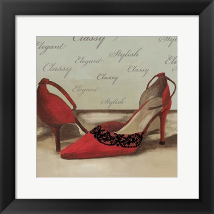 Framed Red Pumps Print