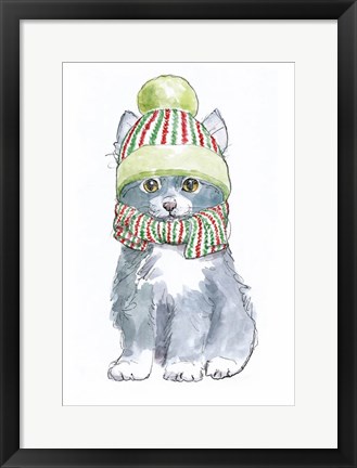 Framed Christmas Kitties II Print
