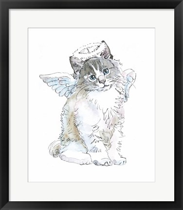 Framed Christmas Kitties I Print