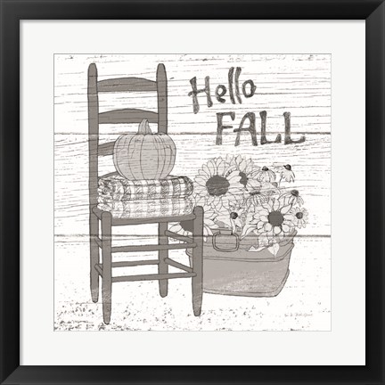 Framed Fall Cabin III Print