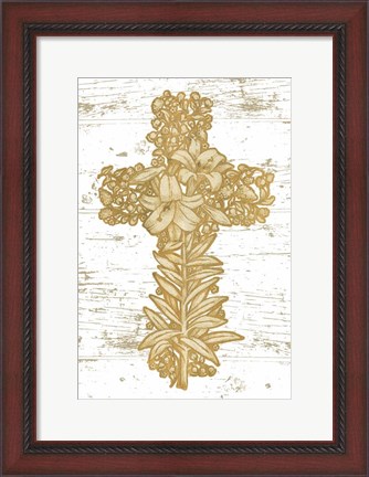 Framed Holiday Cross I Print