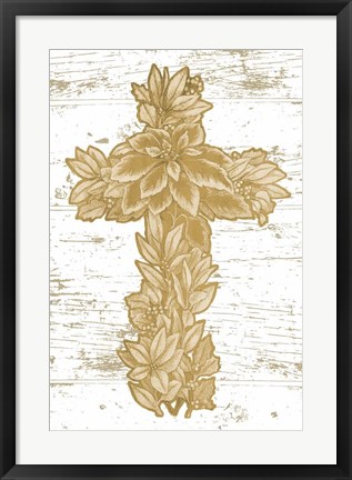 Framed Holiday Cross II Print
