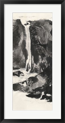 Framed Sumi Waterfall View I Print
