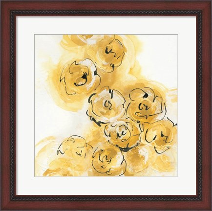 Framed Yellow Roses Anew II B Print