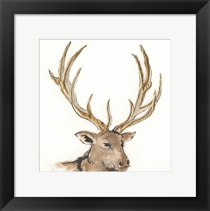 Framed Gilded Elk Print