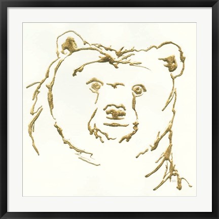 Framed Gilded Brown Bear Print