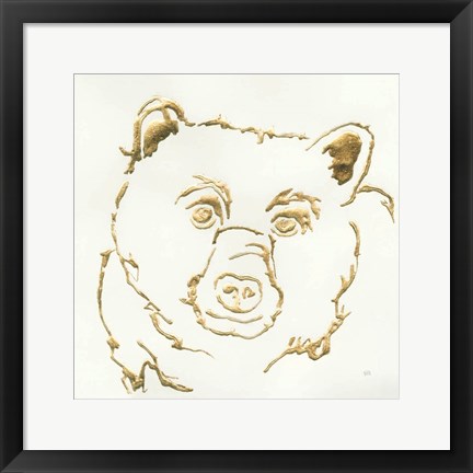 Framed Gilded Black Bear Print