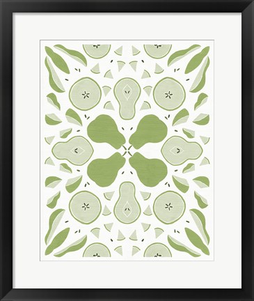 Framed Retro Pear Otomi Monotone Print
