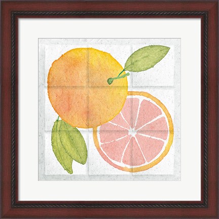 Framed Citrus Tile VIII Print