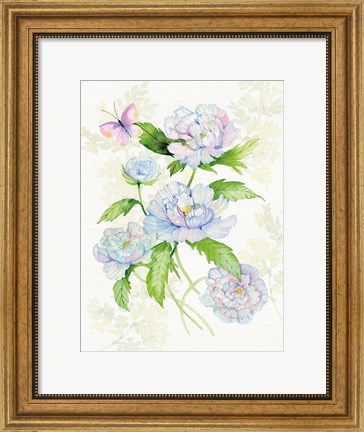 Framed Floral Delight II Butterflies Print