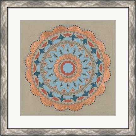 Framed Copper Mandala I Print