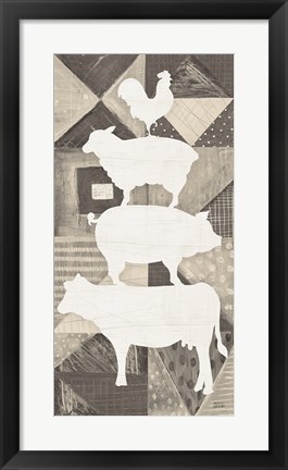 Framed Modern Americana Animal Stack Neutral Print