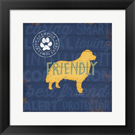 Framed Friendly Dog Print