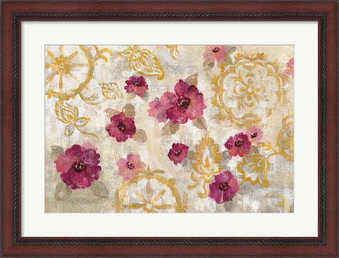 Framed Elegant Fresco Floral Print