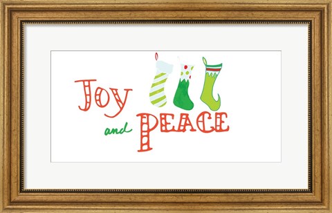 Framed Joy and Peace Stockings Print
