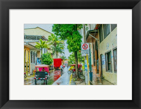 Framed Rainy Street Iquitos Peru Print
