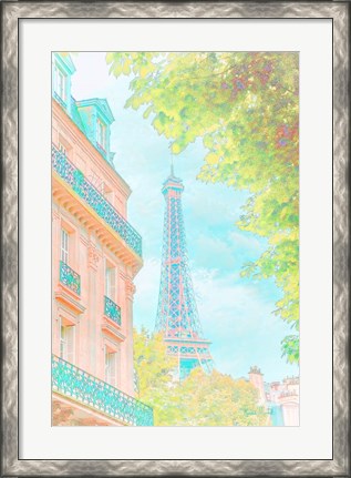 Framed Eiffel Tower Pastel Print