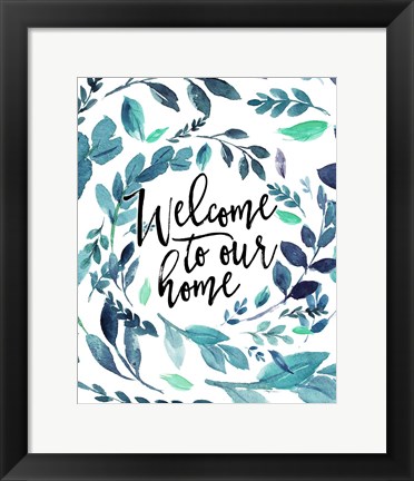 Framed Welcome to Our Home - Blue Print