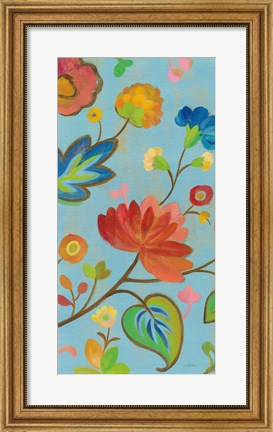 Framed Folk Song Floral II Print