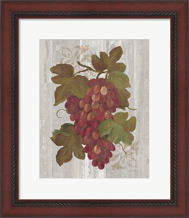Framed Autumn Grapes I on Wood Print