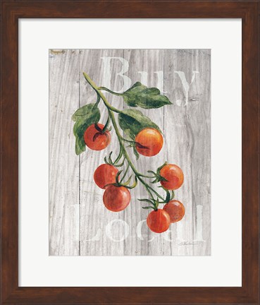 Framed Market Vegetables IV on Wood Print