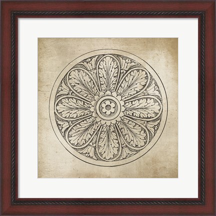 Framed Rosette VIII Neutral Print