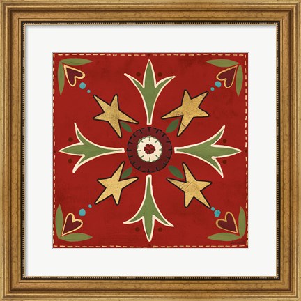 Framed Festive Tiles III Print