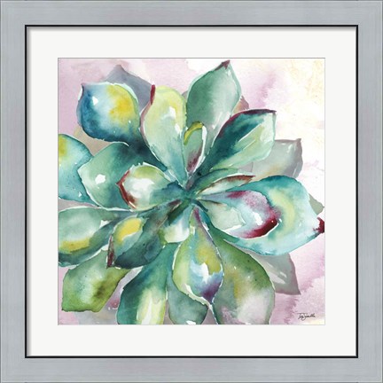Framed Succulent Watercolor I Print