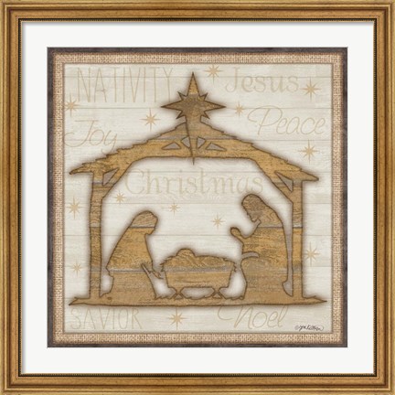 Framed Rustic Nativity Print
