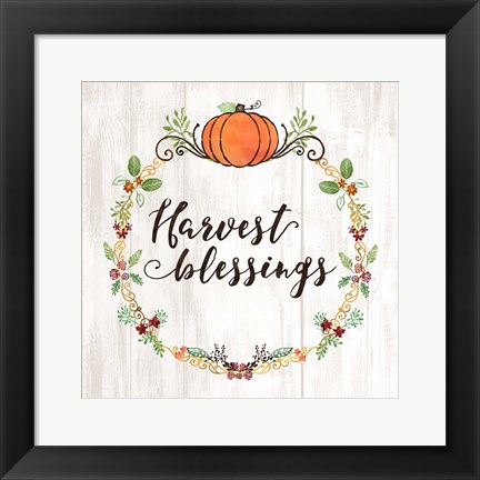 Framed Pumpkin Spice Harvest Blessings Print