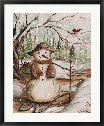 Framed Country Snowman II Print
