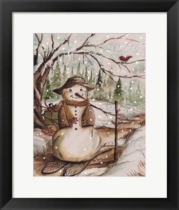 Framed Country Snowman II Print