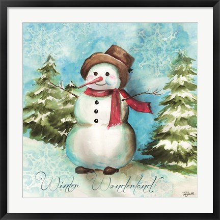 Framed Watercolor Snowmen II Print