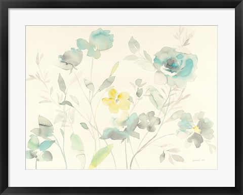 Framed Aqua Roses Print