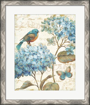 Framed Blue Garden II Print