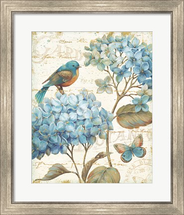 Framed Blue Garden II Print