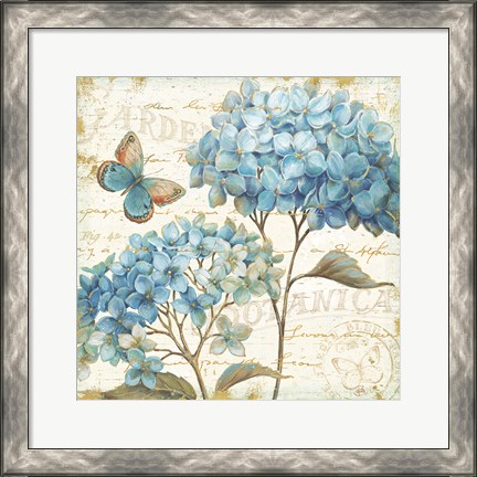 Framed Blue Garden IV Print