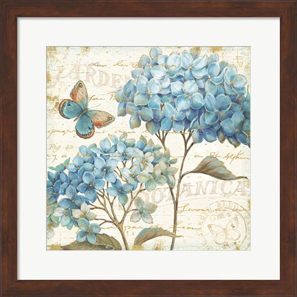 Framed Blue Garden IV Print
