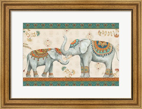 Framed Elephant Walk I Print