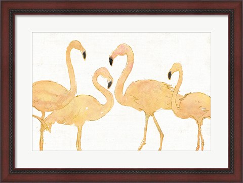 Framed Flamingo Fever I no Splatter Gold Print