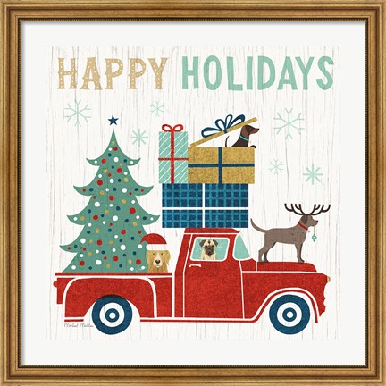 Framed Holiday on Wheels III Print