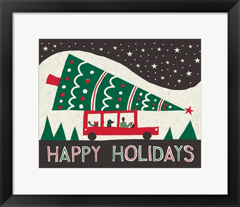 Framed Jolly Holiday Tree Print