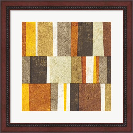 Framed Neutral and Spice Abstract Print