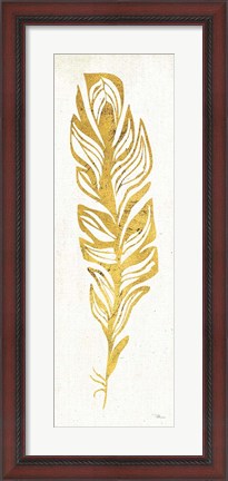 Framed Gold Water Feather II Print