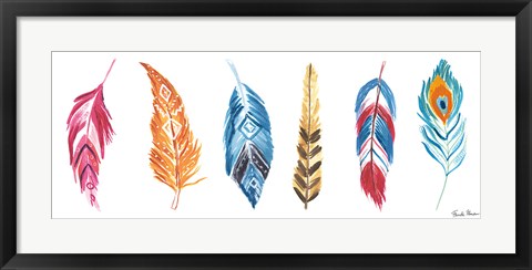 Framed Rainbow Feathers II Print