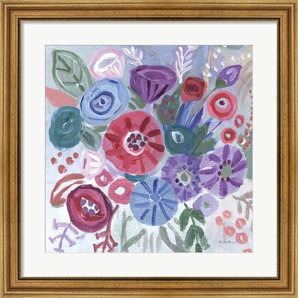 Framed Floral Jewels I Print