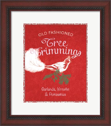 Framed Chalkboard Christmas Signs III on Red Print
