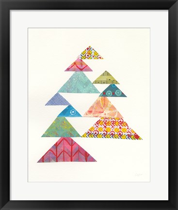 Framed Modern Abstract Triangles I Print